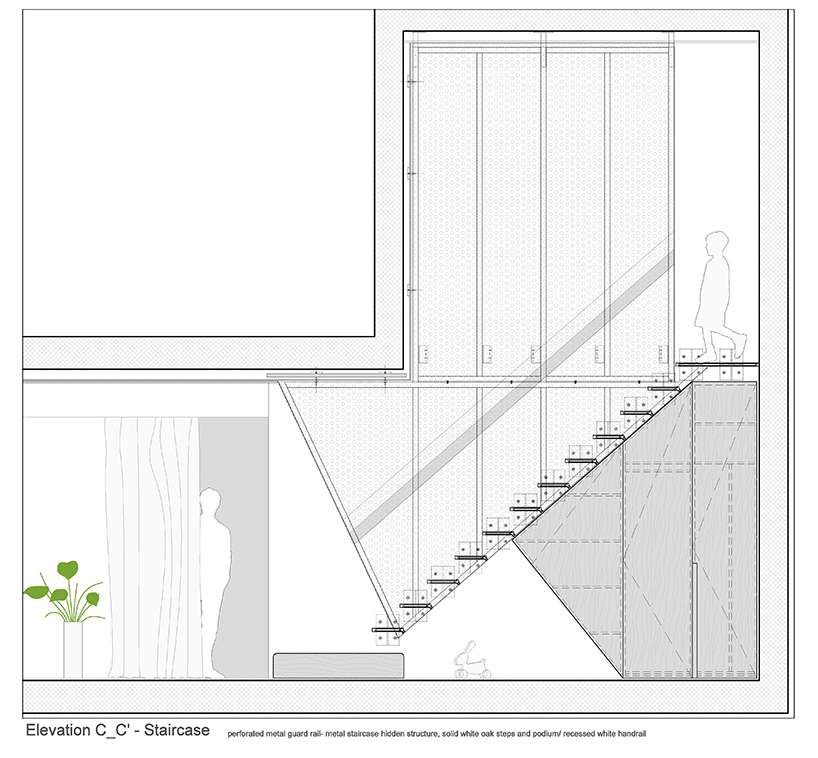 toledano architects adds geometrical staircase and a boxing space to a garden apartment from the 70s in paris 12