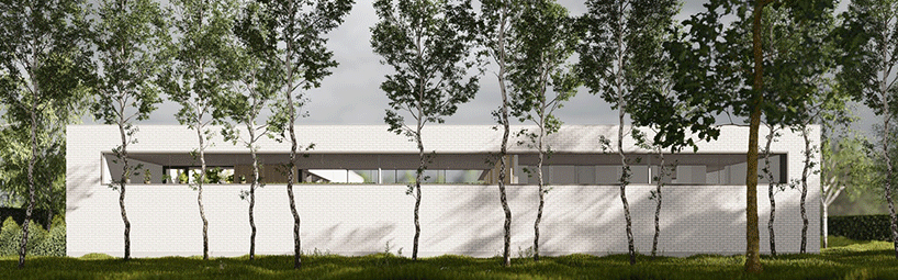 toprojekts border house creates a buffer between living space and a busy street 2