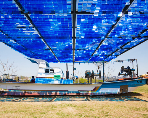 archiworkshop's blue wind installation celebrates the shipping vessel tale of seoul