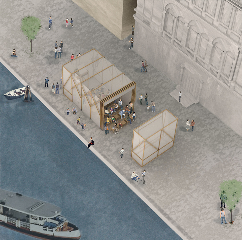 omri revesz designs a street cinema for the VAC foundation during the venice film festival
