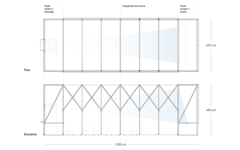 omri revesz designs a street cinema for the VAC foundation during the venice film festival
