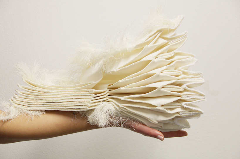 studio samira boon's 3D textile structures translate origami into digital weaving