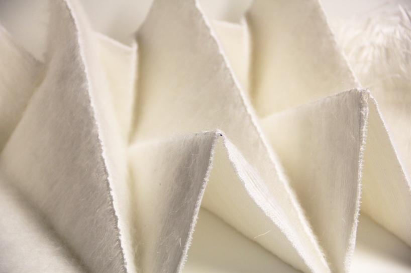studio samira boon's 3D textile structures translate origami into digital weaving