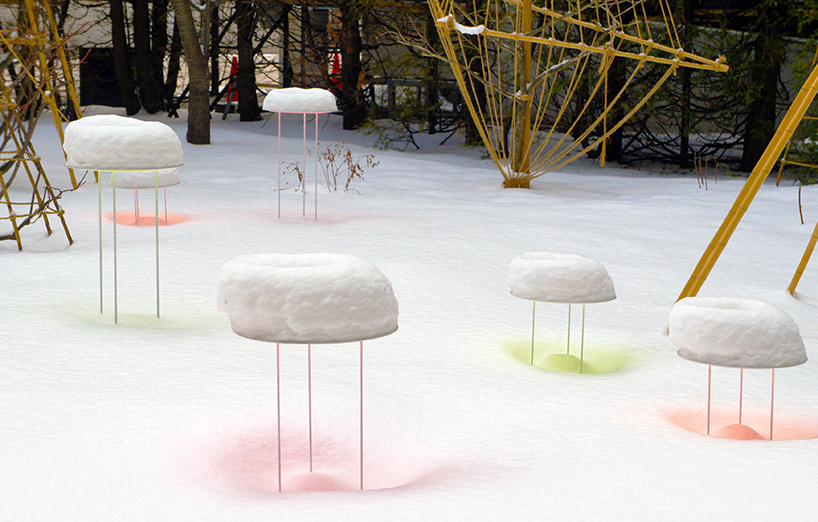 toshihiko shibuya's snow pallet 11 forms doughnuts with vivid color reflections