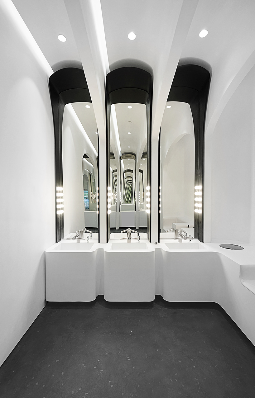 Ida&Billy's arched washroom experience reminiscent of european elegance