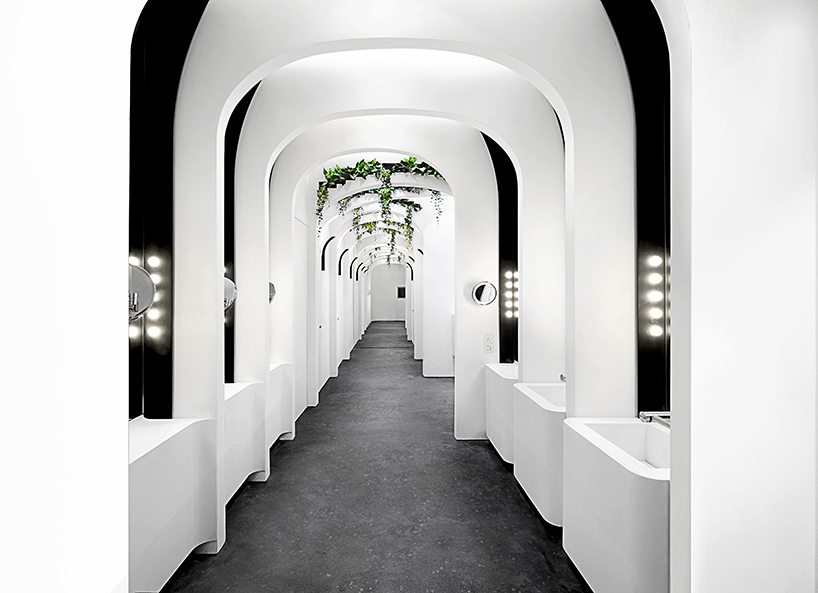 Ida&Billy's arched washroom experience reminiscent of european elegance