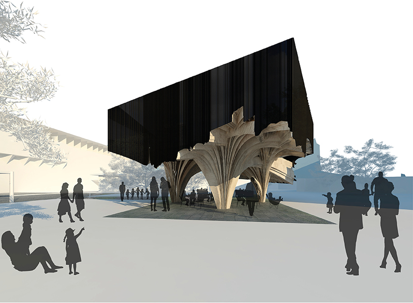 NAAU studio utilizes geography to formulate garden pavilion concept