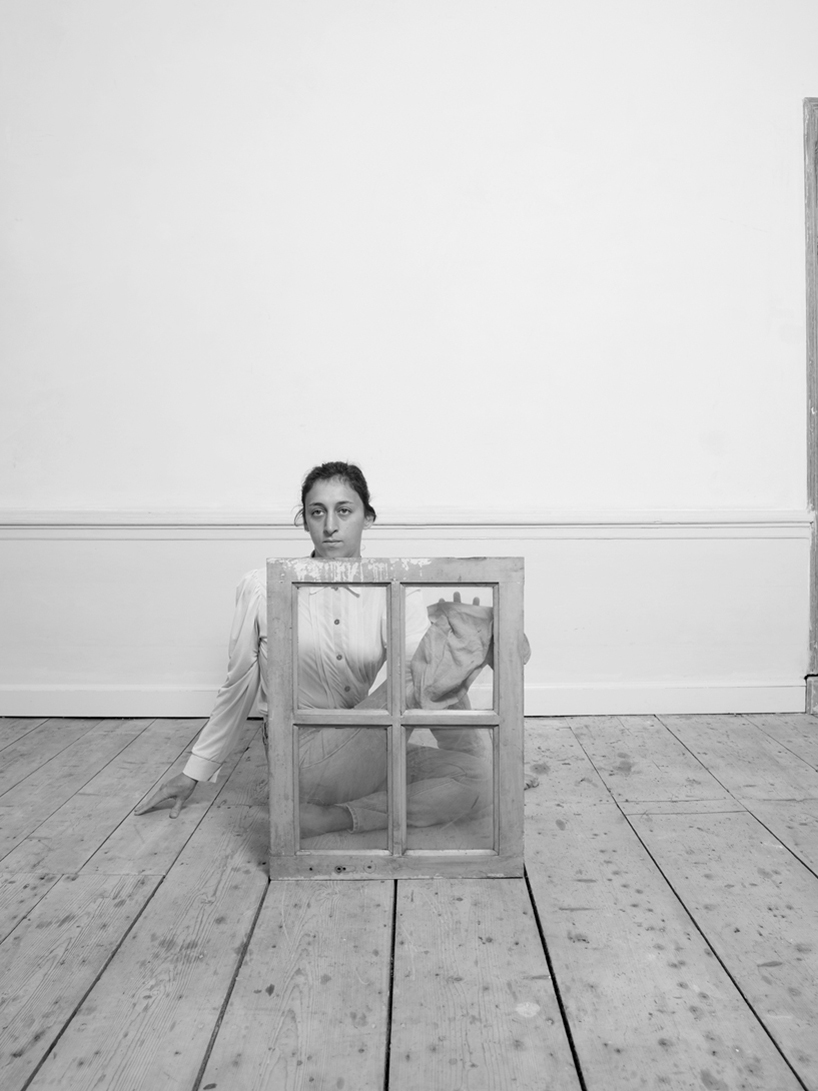 artist csilla kleny&aacute;nszki reflects on the housework gender gap through ironic yoga sequence