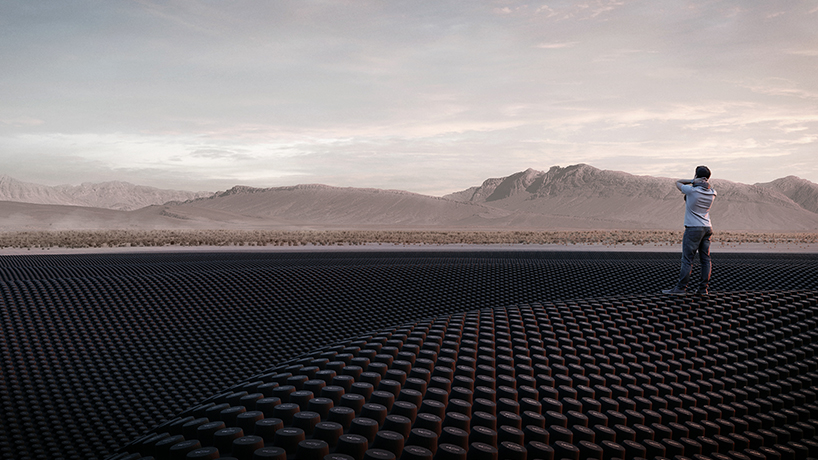 conceptual nuclear bombing memorial in nevada desert by predrag vujanovic symbolizes waves of destruction