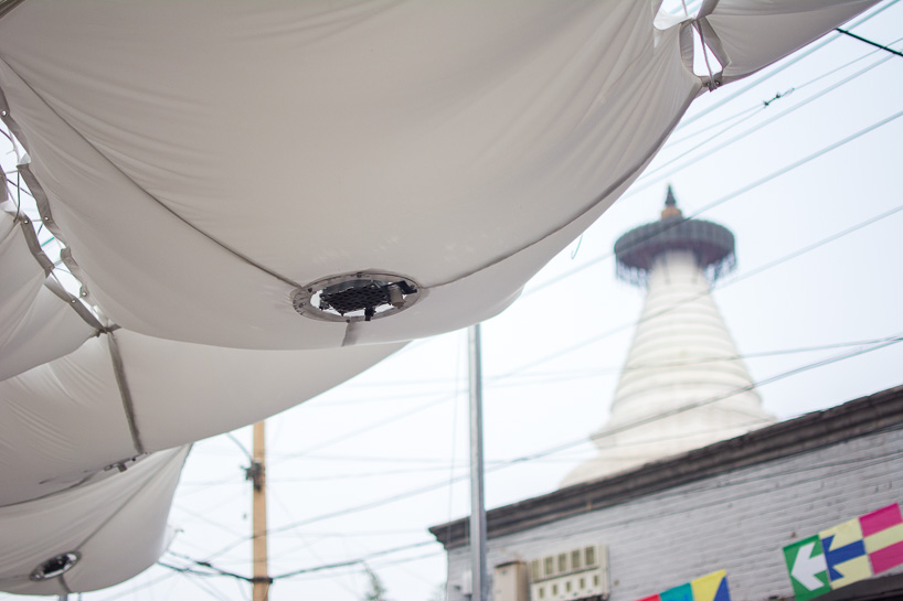 max gerthel + tectonicus' breathing 'octopus pavilion' lights up beijing's baitasi district