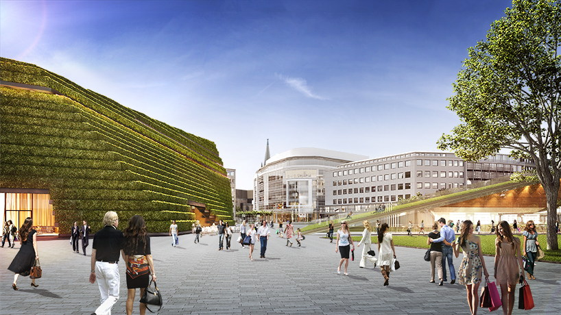 ingenhoven architects to reconfigure düsseldorf's city center with stepped green façades