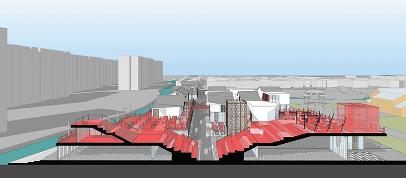 100architects reactivate the west gate area of jiadin with multifunctional platform