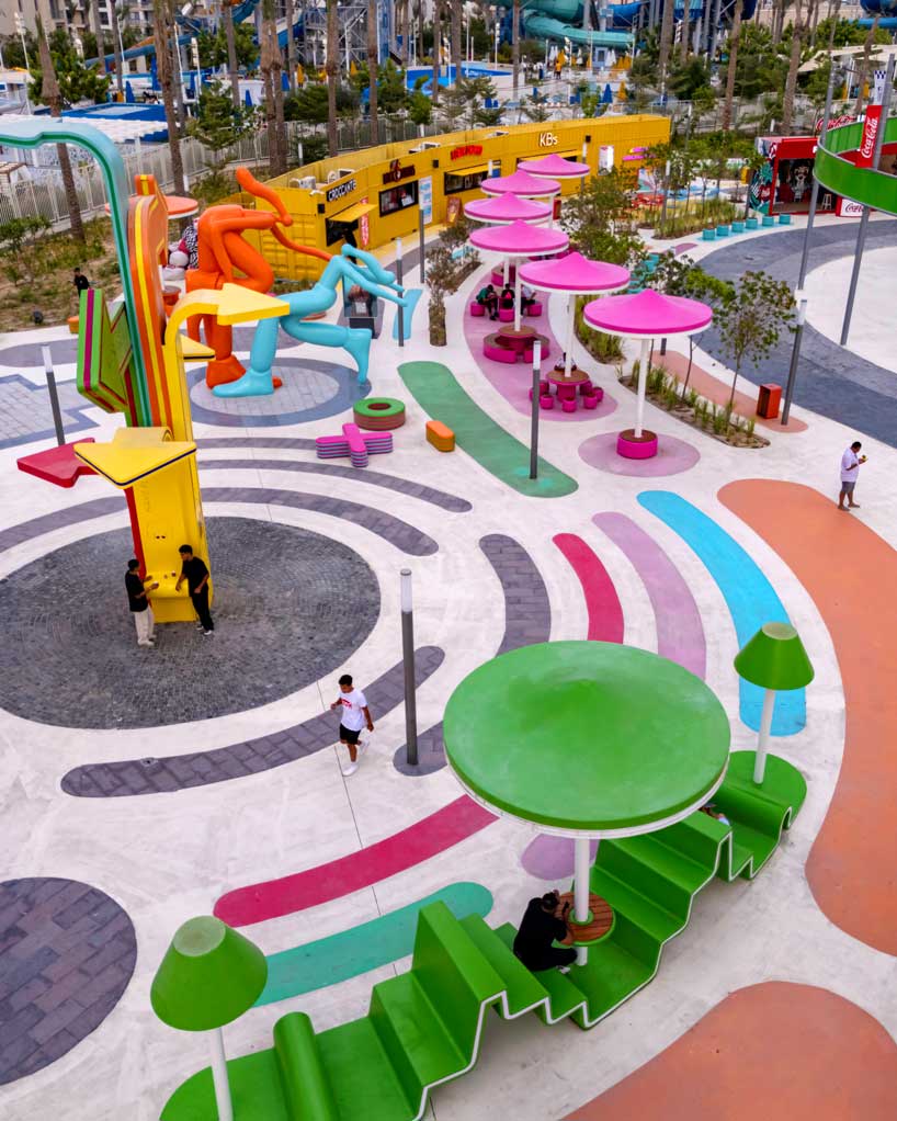 circular patterns and bright colors guide visitors through 100architects' public hub in egypt