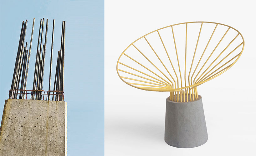 fifth column reo chair steel concrete designboom