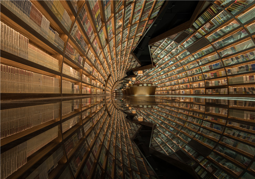 xl muse black mirror glass floor library arch china designboom