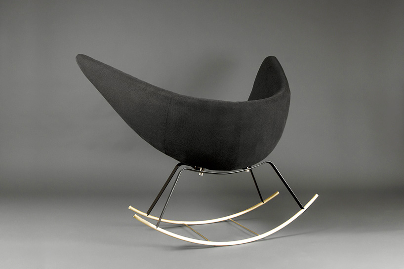 sayar & garibeh form graceful great egret rocking chair