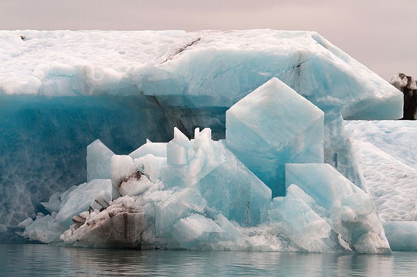 geometrical icebergs by hugo livet question the origins of NASA's recent discover designboom