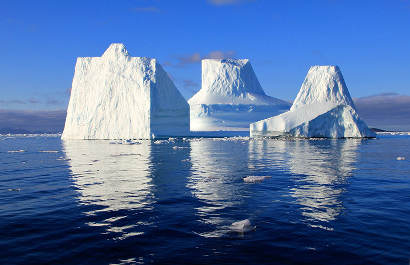 geometrical icebergs by hugo livet question the origins of NASA's recent discover designboom