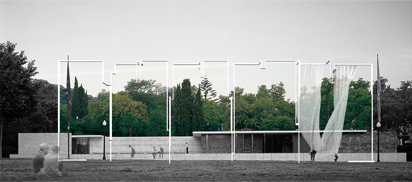glassless column wall proposal by inter esse studio