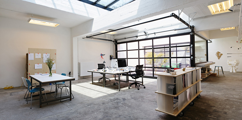 ajstudio transforms a laundromat into their working space in brussels