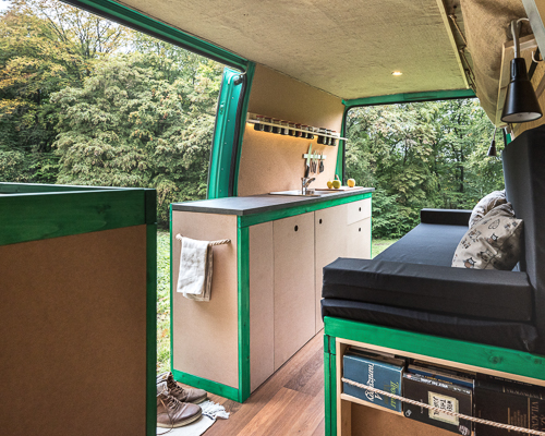 norbert juhász transforms 16-year-old van into a mobile home