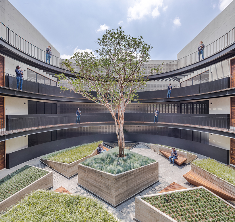 HGR arquitectos designs building with circular courtyard 
