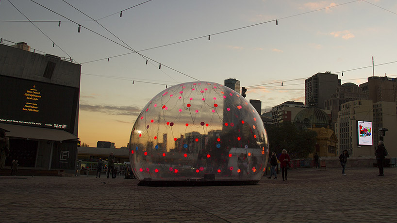 eness sonic light bubble melbourne designboom