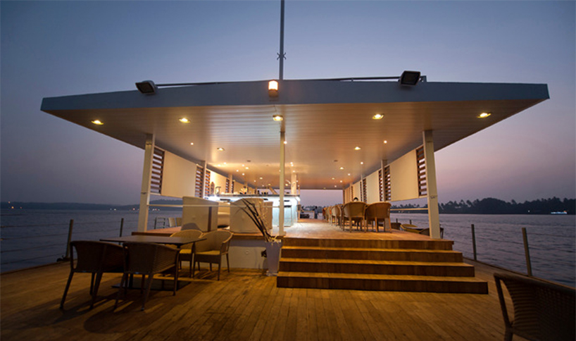 sdm architects floating restaurant barge goa india designboom