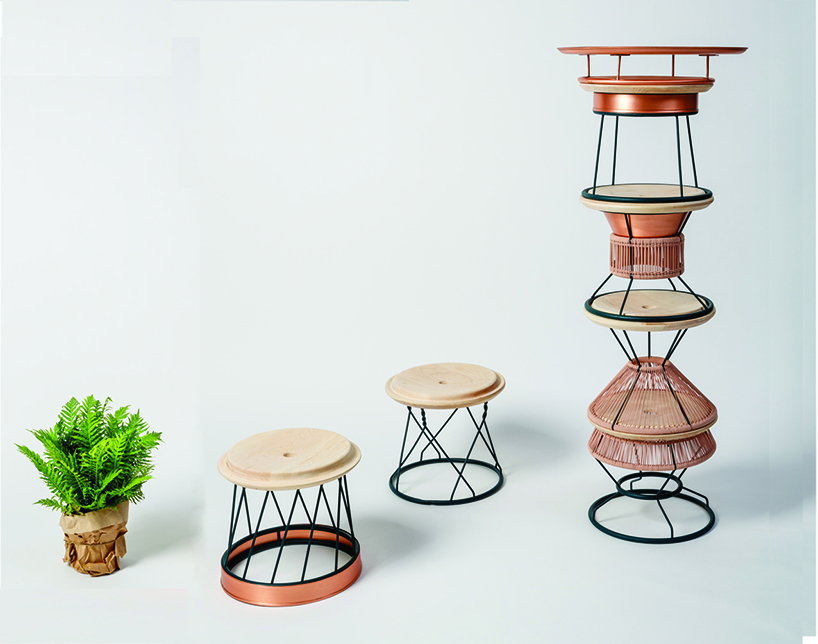 holon institute of technology's yemenite totem rearranges into a stackable sitting set