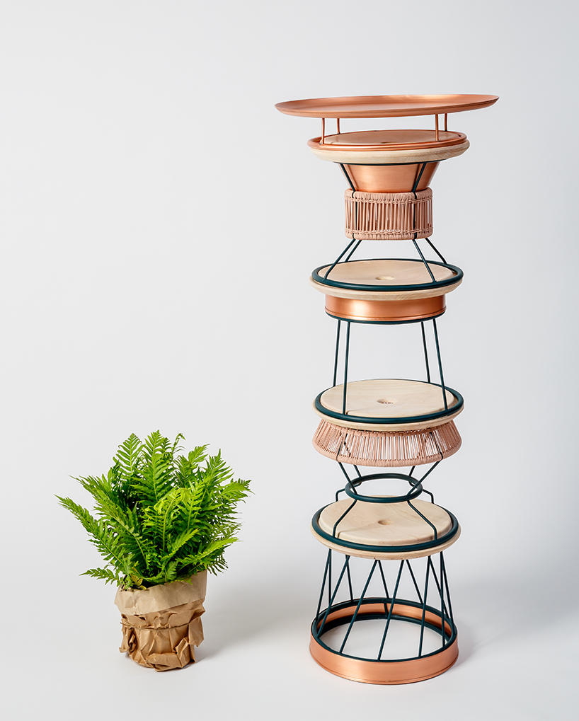 holon institute of technology's yemenite totem rearranges into a stackable sitting set