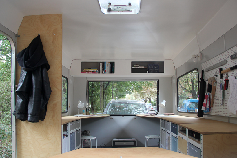 guerilla architects' 'der stadt:symbiont' is a co-working space inside a caravan