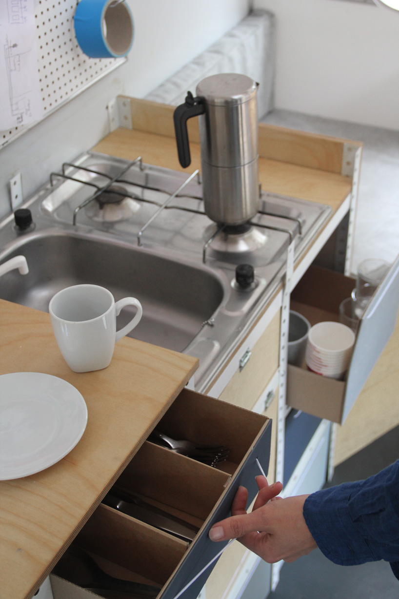 guerilla architects' 'der stadt:symbiont' is a co-working space inside a caravan