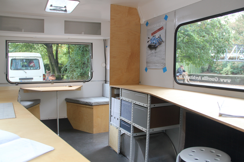 guerilla architects' 'der stadt:symbiont' is a co-working space inside a caravan