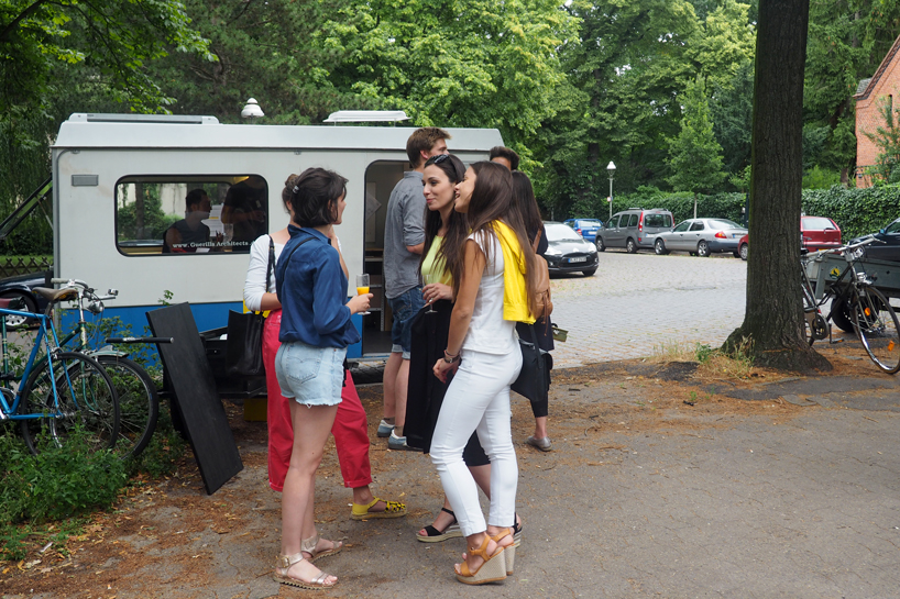 guerilla architects' 'der stadt:symbiont' is a co-working space inside a caravan