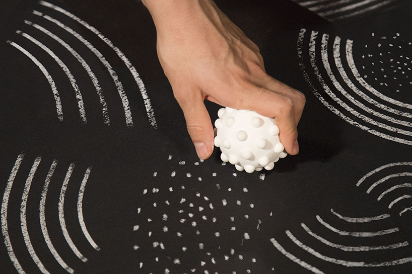 nikolas bentel's chalk drawers create patterns of dots, circles and lines