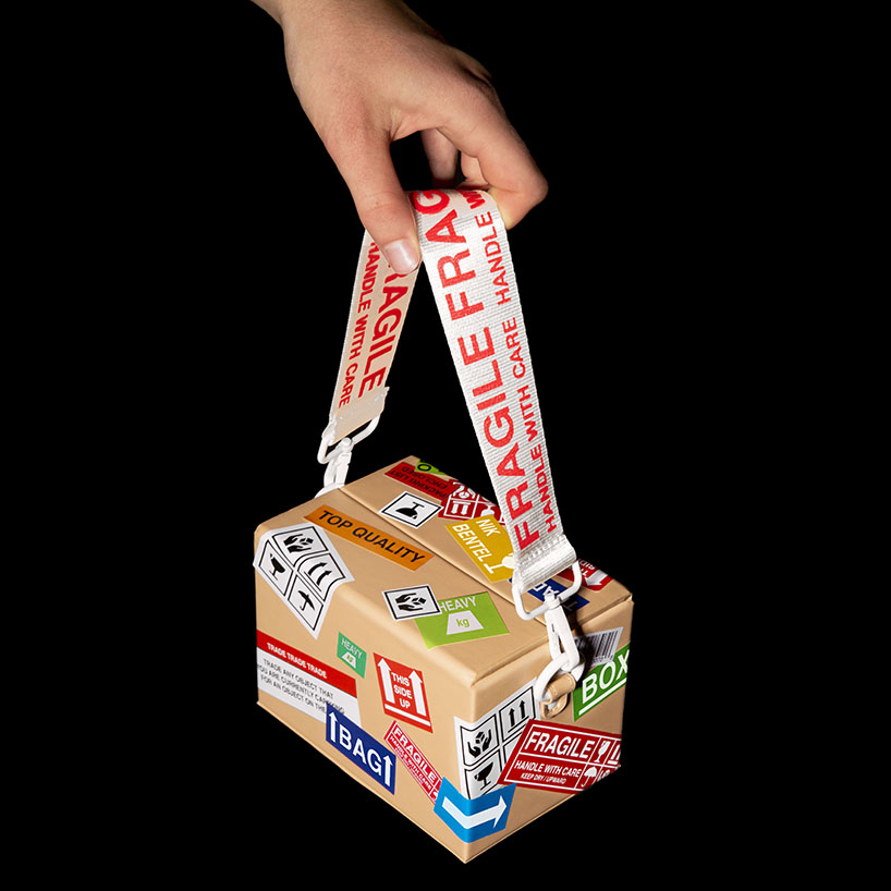 nik bentel designs a handbag inspired by cardboard shipping boxes 3