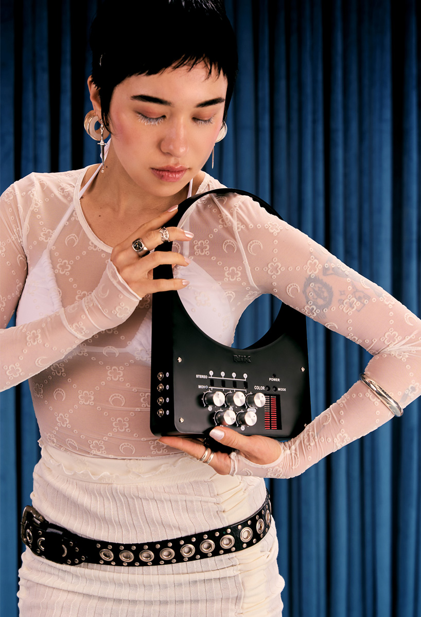 can your handbag DJ? nik bentel unveils wearable sound system with speaker and mixer