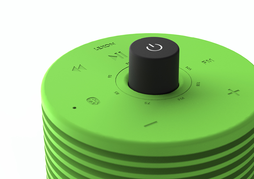 mikiya kobayashi creates bottle-like 'HIBI' radio for lexon