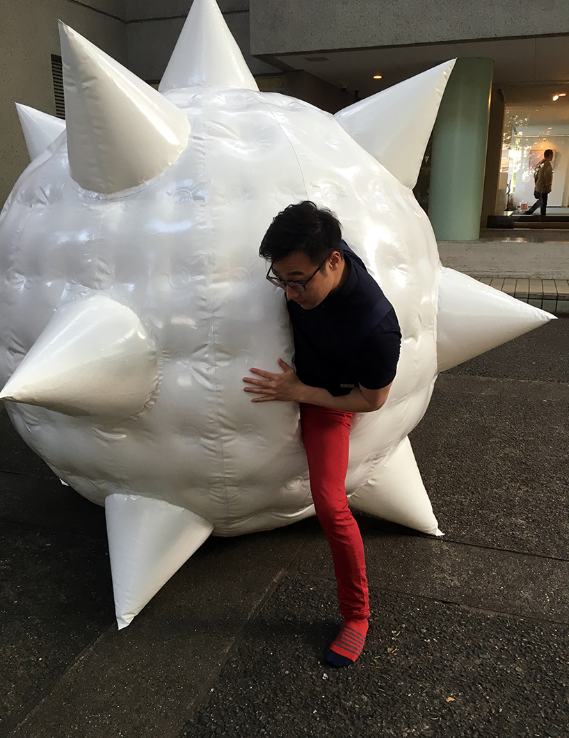 peace negates violence in inflatable sculpture by slow studio