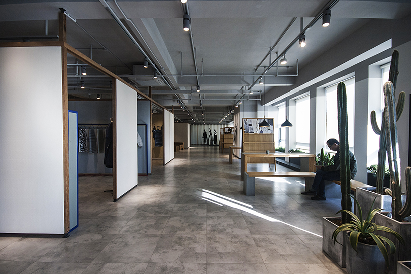 slowstudio combines office, storage+exhibition into co-working space