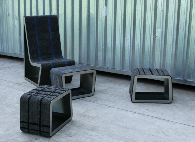 studio pedrazzi's 'bent' collection alternates layers of form + function