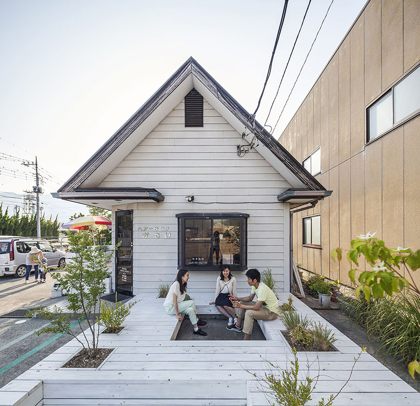 this barbershop terrace in suburban japan helps to build local community