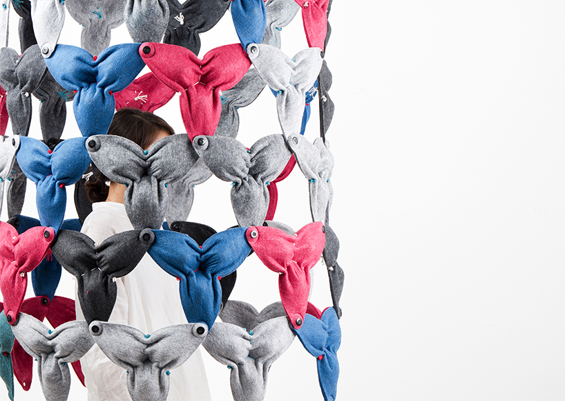 hyunjeong kim's ipari is a room-dividing modular system with acoustic absorbing function