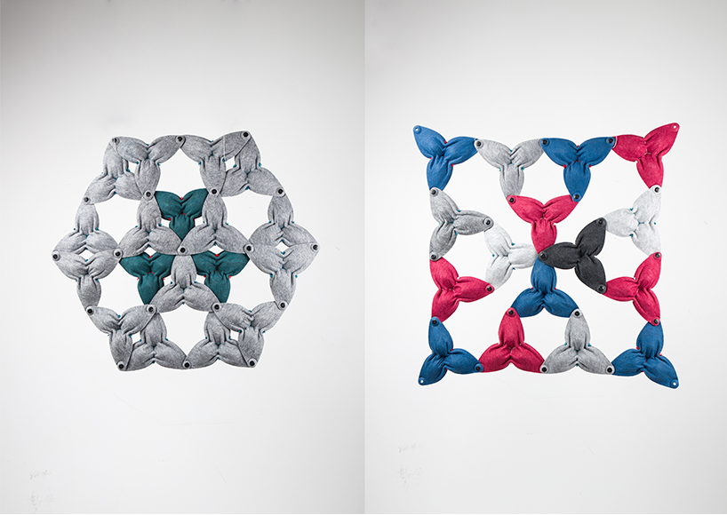 hyunjeong kim's ipari is a room-dividing modular system with acoustic absorbing function