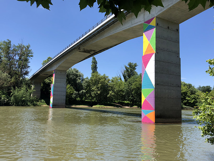 christo guelov's pont couleur introduces color into toulouse landscape