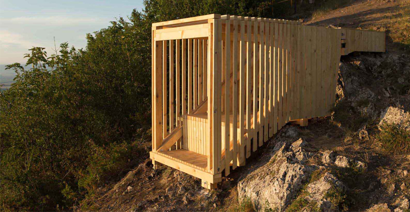 camposaz's wooden landing encourages rest and reflection in romania