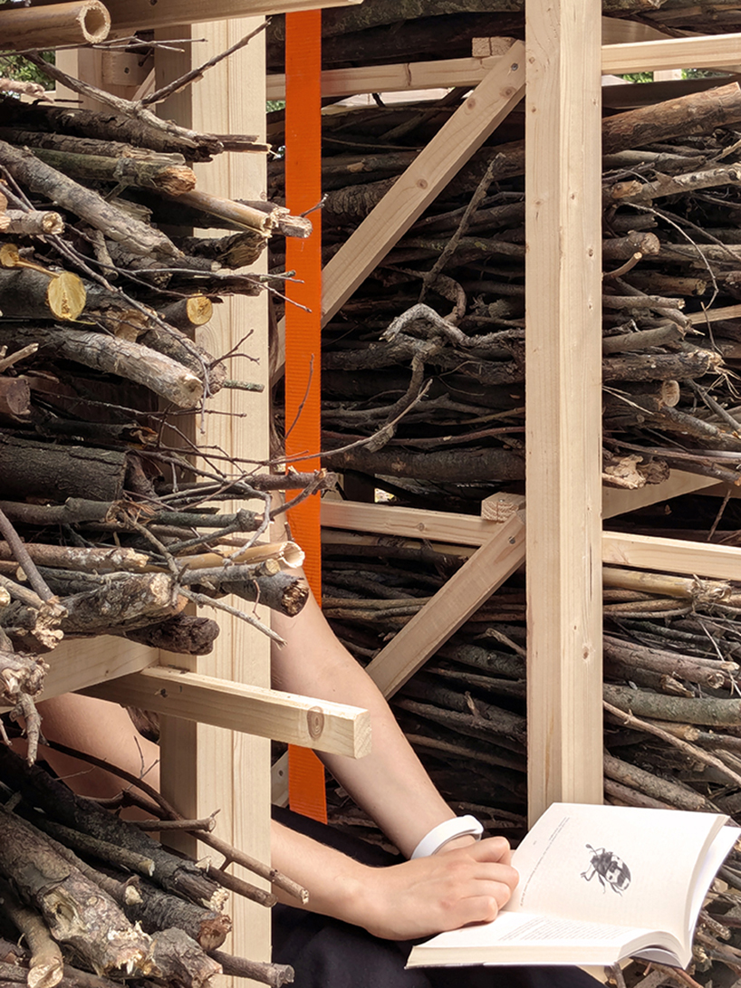 m²ft architects stacks woodland branches into modular biodiversity pavilion in italy - 6