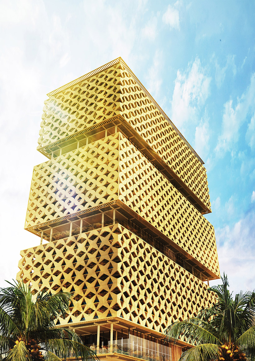 hermann kamte & associates wood tower lagos  the city above the city designboom