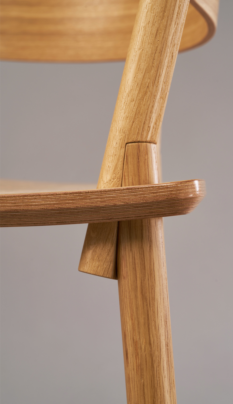 chen zalkind creates a series of wooden furniture using pressure as a bonding method