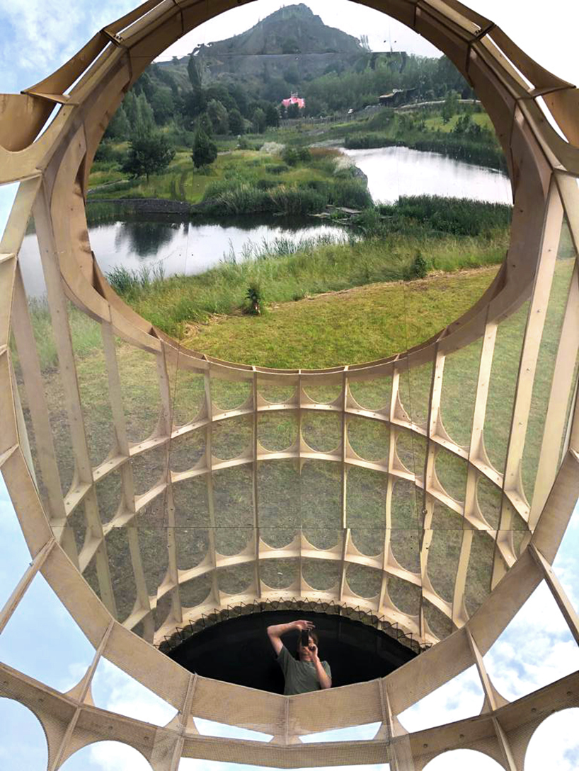 observation tower by ateliereen architecten overlooks pine nature reserve  in belgium | Tower design, Watch tower, Playgrounds architecture